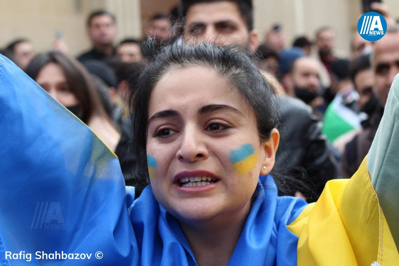 Bakıda Ukraynaya dəstək  aksiyası keçirilib - VİDEO/ FOTO