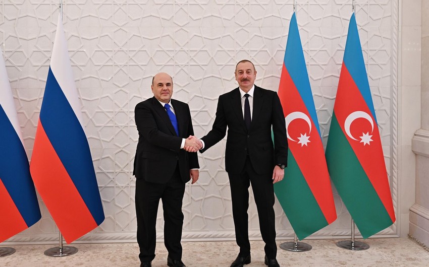 Состоялась встреча Ильхама Алиева с председателем правительства России