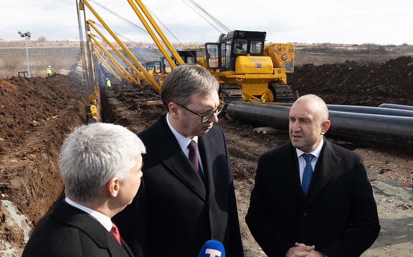 Presidents of Bulgaria, Serbia view construction of gas pipeline to pump Azerbaijani gas