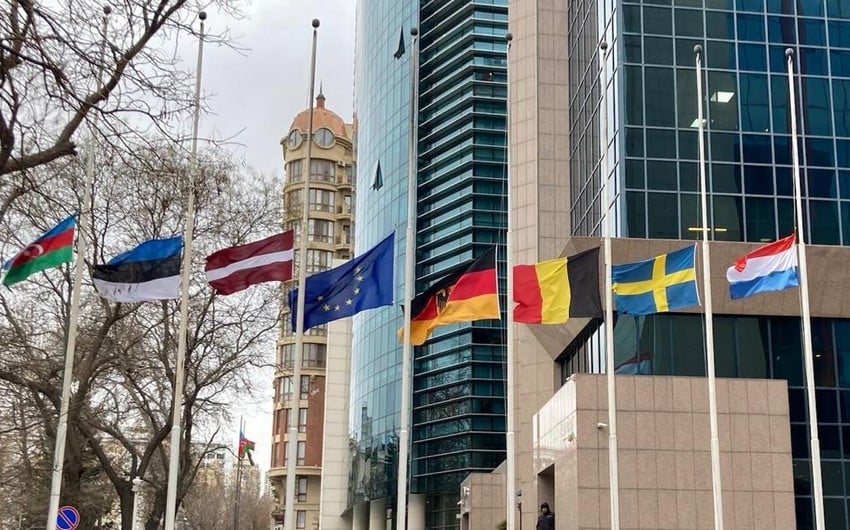 Flags of European embassies in Baku lowered to half-mast