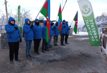 Акция на дороге Ханкенди-Лачын продолжается 103 дня, демонстранты требуют положить конец экотеррору