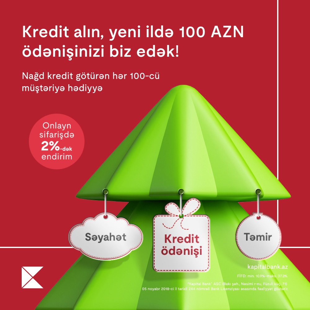 Private cash loan campaign for the new year from Kapital Bank