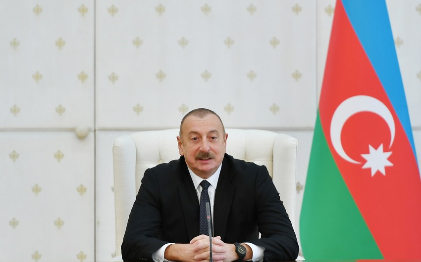 Президент Азербайджана выступил на стадионе Ханкенди