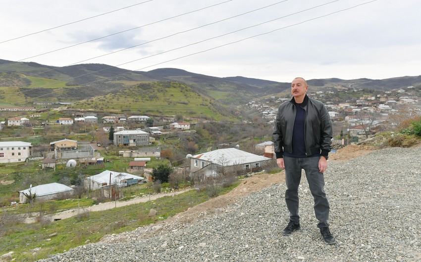 Ilham Aliyev visits village of Khanabad in Khojaly district