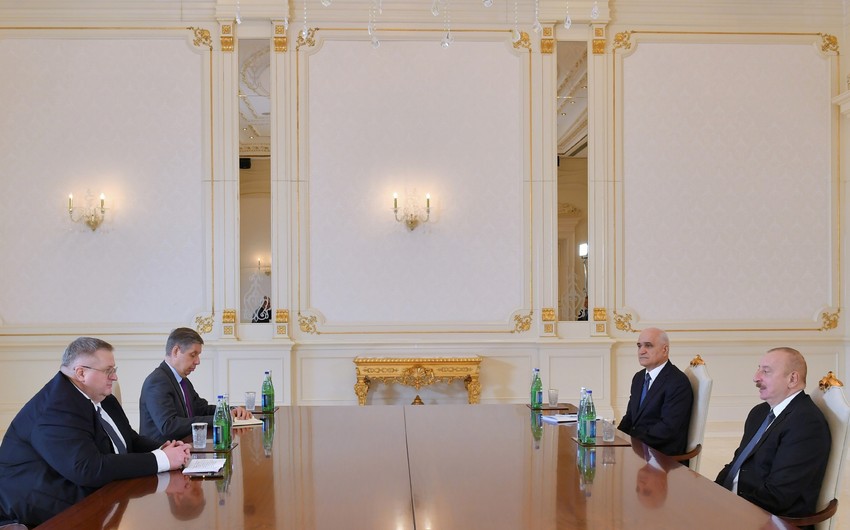 President of Azerbaijan Ilham Aliyev receives Deputy Prime Minister of Russia Alexei Overchuk