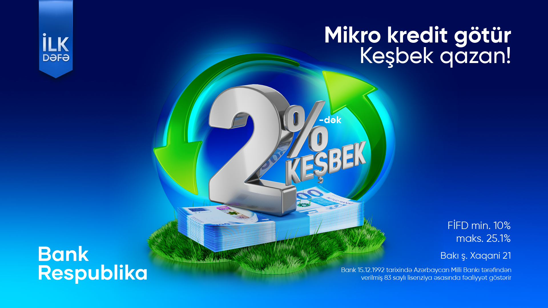 Bank Respublika sahibkarlar üçün “Keşbekli Mikro Kredit” kampaniyasına start verir!