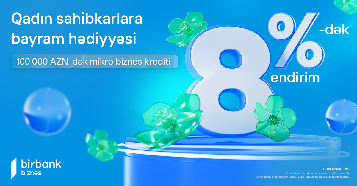 Birbank Biznes-dən qadın sahibkarlara özəl 8 Mart hədiyyəsi