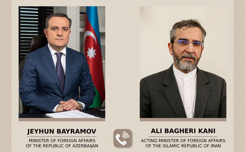 Jeyhun Bayramov and Ali Bagheri Kani speak on phone