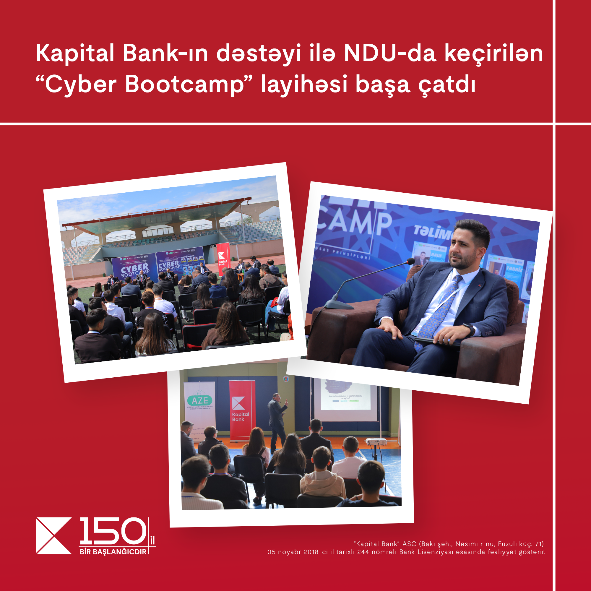 Kapital Bank-ın dəstəyi ilə NDU-da “Cyber Bootcamp” layihəsi başa çatdı