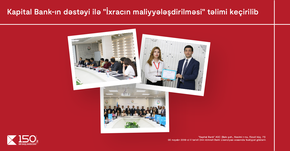 By the support of Kapital Bank, an informative training on “Export Financing” was held