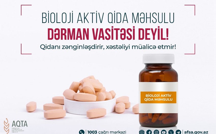 AQTA bioloji aktiv qida məhsulları ilə bağlı xəbərdarlıq edib