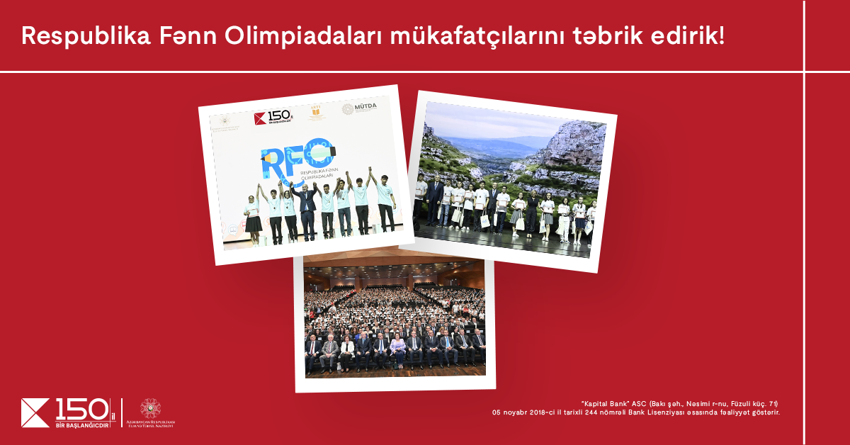 Awards were presented to the winners of the Republican Subject Olympiads held with the support of Kapital Bank