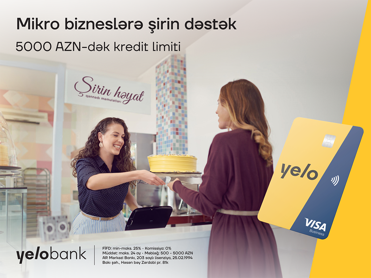 Yelo App ilə mikro biznes krediti birbaşa karta gəlir