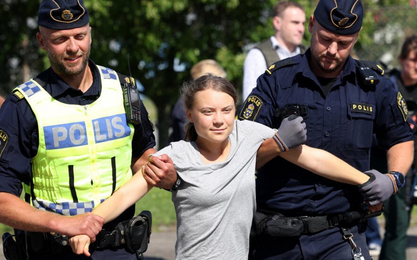 Danish police detain activist Greta Thunberg during Gaza war protest