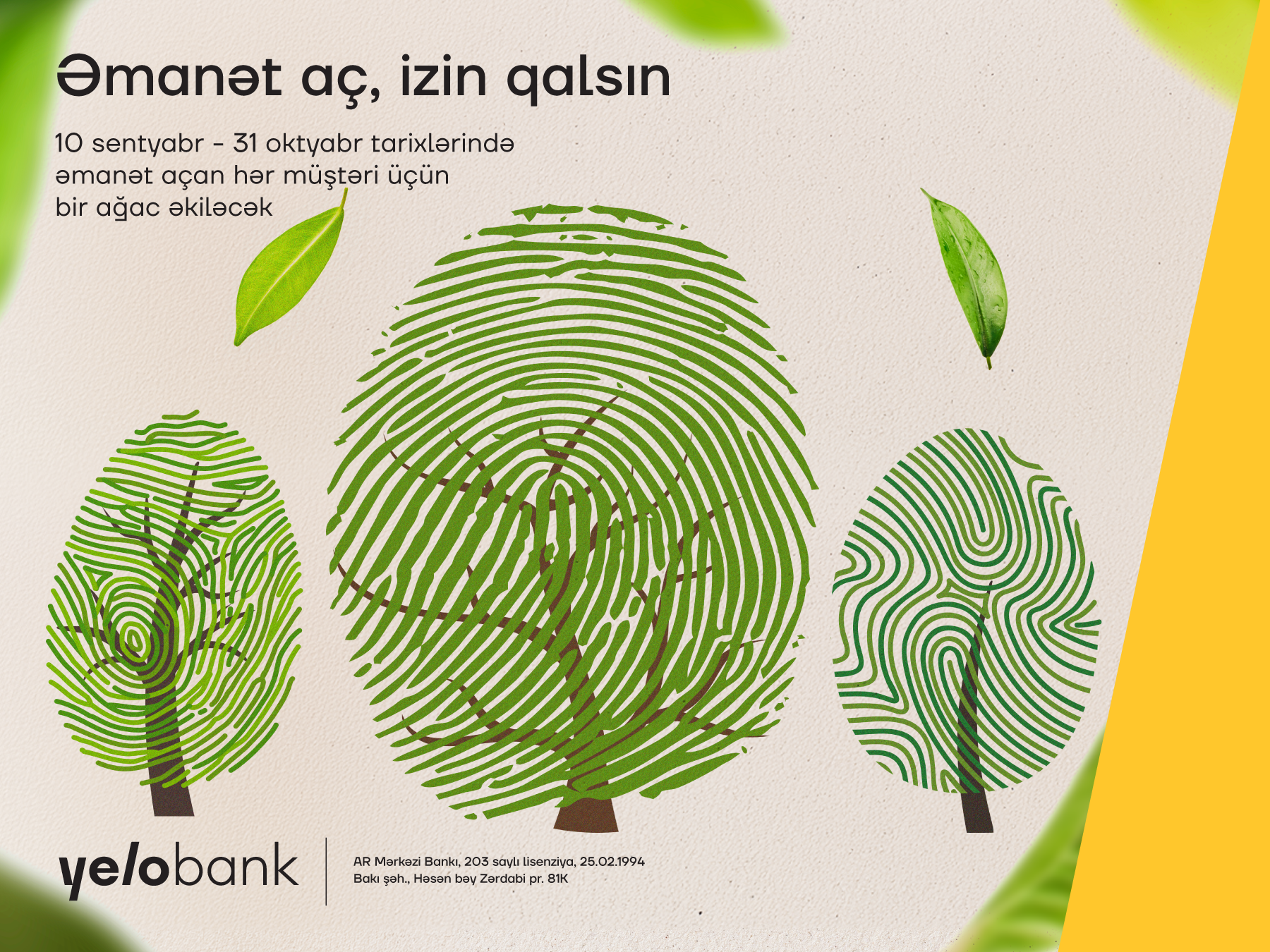 Grow a greener Baku with Yelo Bank deposits