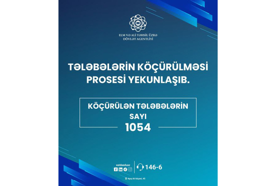 Tələbələrin köçürülməsi prosesi yekunlaşıb