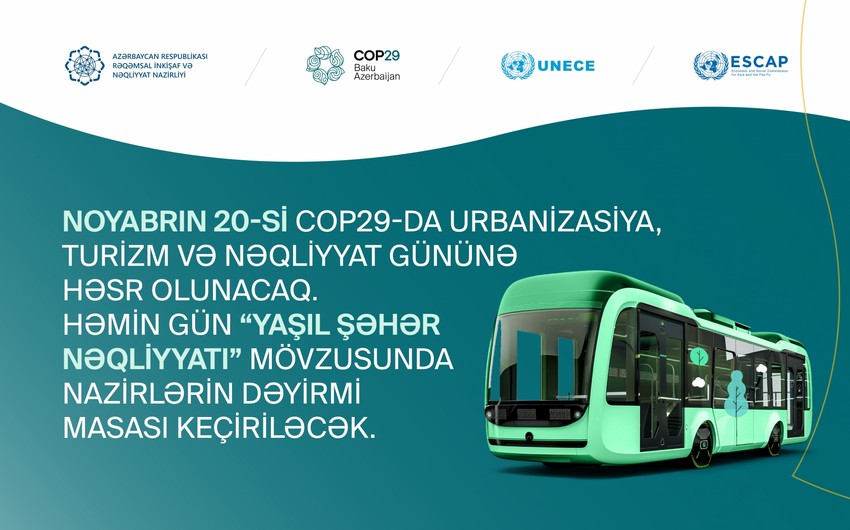 Ministerial roundtable on Green Urban Transport to be held within COP29