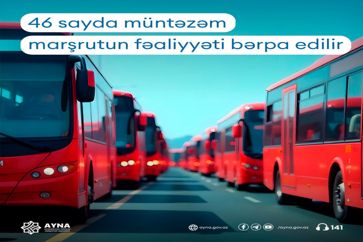 Bakıda 46 avtobus marşrutunun fəaliyyəti bərpa edilir