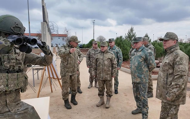 Türkiyə və Azərbaycanın Quru Qoşunları komandanları Suriya ilə sərhəddə olub