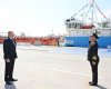 Ильхам Алиев на церемонии сдачи в эксплуатацию танкера «Зангилан»