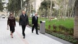 Əliyev və birinci xanım Mehriban Əliyeya parkın açılışında iştirak ediblər
