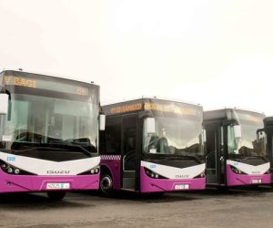 Paytaxta gətirilən yeni avtobuslar - FOTOLAR