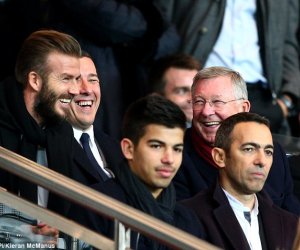 David Beckham and Sir Alex Ferguson among the crowd