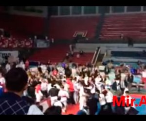 Azərbaycanlı idmançılarla ermənilər arasında dava - VİDEO