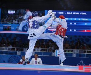 Joker Isaev keeps cool head to land Taekwondo gold for hosts