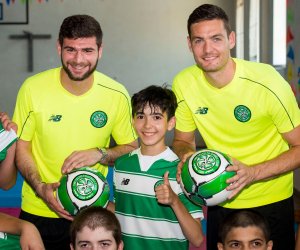 Celtic stars hand out goodies to refugee kids in Baku