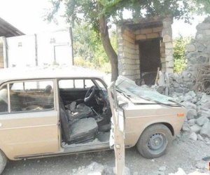 7 ballıq zəlzələ Oğuzu bu hala saldı - FOTOLAR
