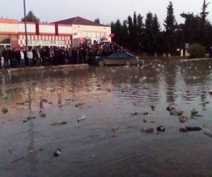 Cəlilabadda su bəndi aşdı: Yol bağlandı – FOTOLAR