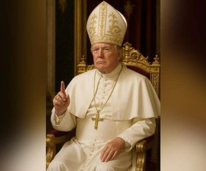 Tramp Roma Papası obrazında şəklini paylaşıb