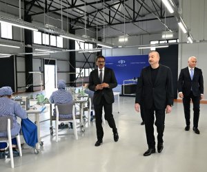 Aliyev attends opening of 'LATIFA' Lachin Garment Factory