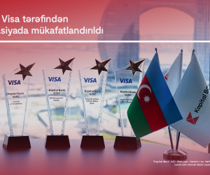 Kapital Bank rəqəmsal ödəmələrdə dünya lideri olan Visa şirkəti tərəfindən 4 mükafata layiq görüldü