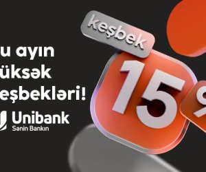 Unibank müştəriləri partnyorlardan 15 %-dək keşbek qazana bilərlər