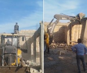 В Агджабеди снесено незаконное строение, возведённое повторно