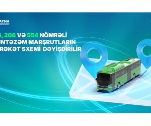 Bu marşrutların hərəkət sxemi müvəqqəti dəyişdirilir
