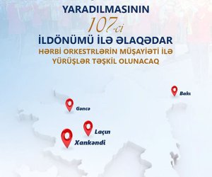 Sabah hərbi orkestrlərin müşayiəti ilə hərbçilərin yürüşləri təşkil olunacaq