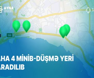 Daha dörd avtobus zolağında minib-düşmə yerləri yaradılıb