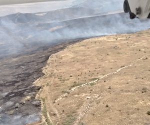 Ağdərədə açıq ərazidə yanğın: helikopter cəlb olunub