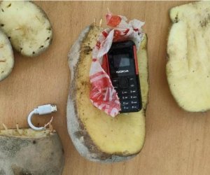 Kartofun içində həbsxana telefon keçirtmək istədi