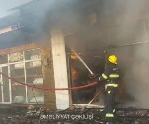 Sabirabadda mərkəzi bazarda yanğın baş verib