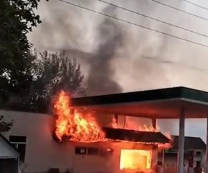 Ağcabədidə yanacaqdoldurma məntəqəsində yanğın baş verib,yaralılar var
