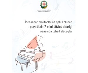 İncəsənət məktəblərinə qəbul olunan şagirdlərin 7 mini dövlət sifarişi əsasında təhsil alacaq