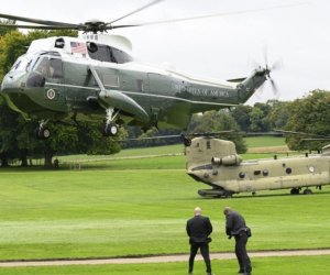 Trampın helikopteri Londonda təcili eniş edib