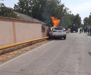 Şərurda minik avtomobili qaz xəttinə çırpılıb