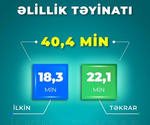 Doqquz ayda 40,4 min şəxsə əlillik təyin olunub