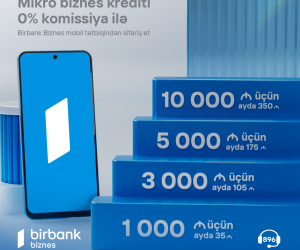 Birbank Biznes предлагает малым предпринимателям кредиты на выгодных условиях–10 000 AZN всего за 350 AZN в месяц
