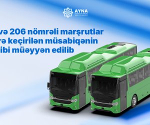 Bu avtobus marşrutları üzrə müsabiqələrin qalibi müəyyən edilib Bu avtobus marşrutları üzrə müsabiqələrin qalibi müəyyən edilib